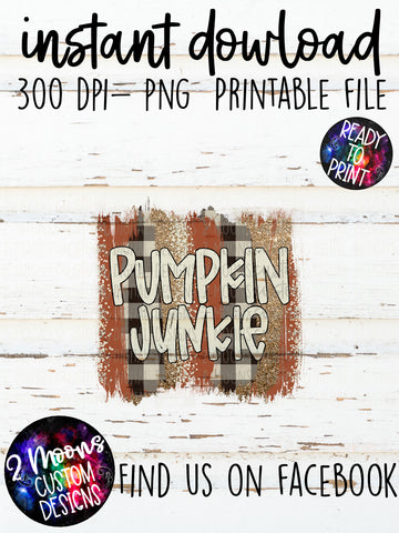Pumpkin Junkie- Fall Brushstroke