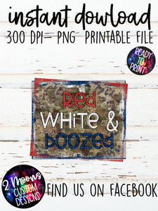 Red White & Boozed- Patriotic Design-