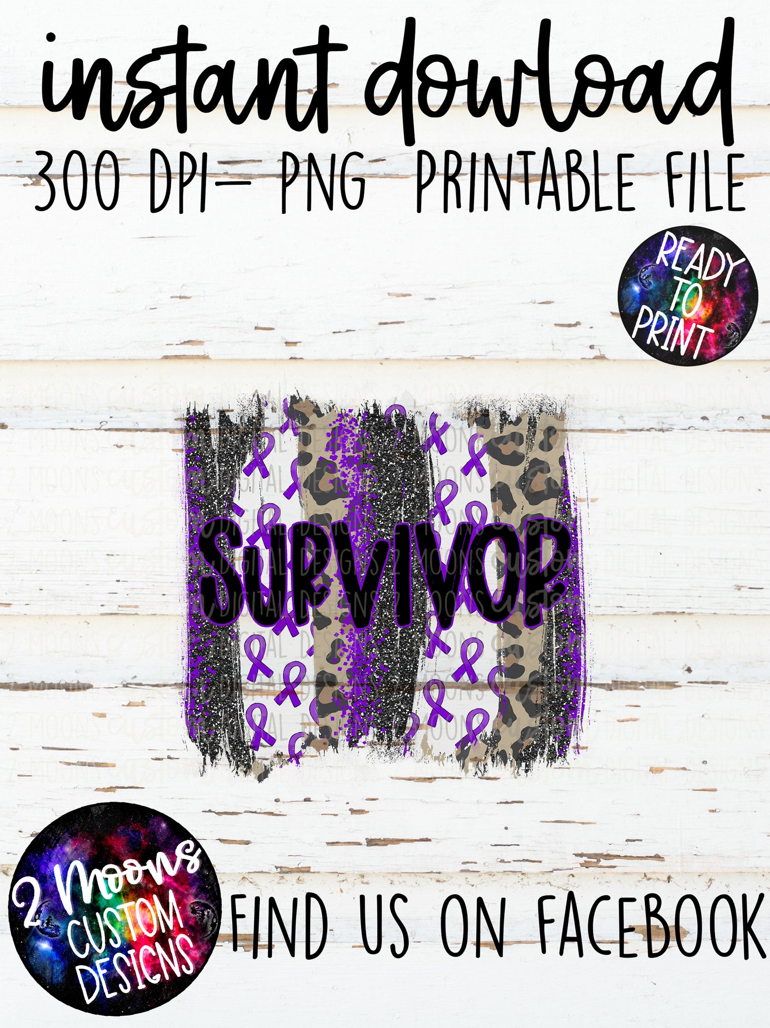 Survivor- Purple- Awareness Brushstroke