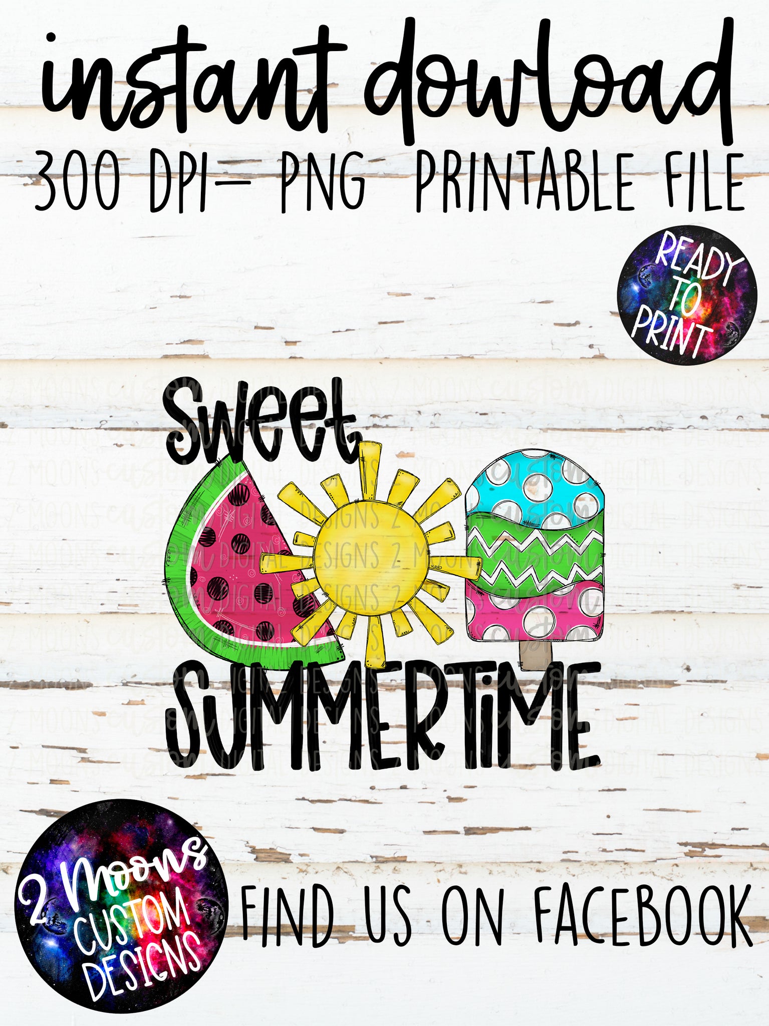 Sweet Summertime- Doodle Design- Handlettered