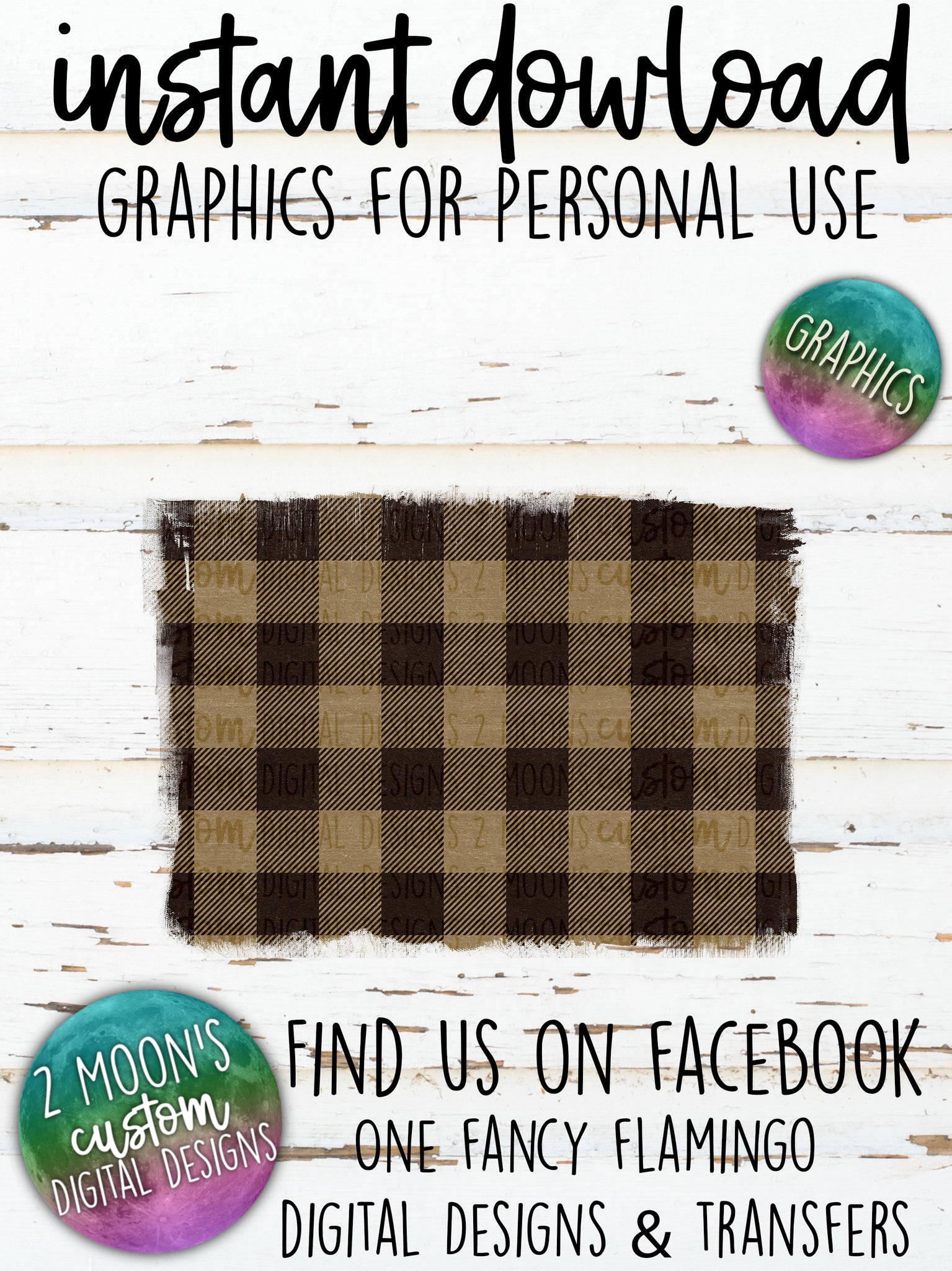 Tan Buffalo Plaid Backgrounds- Add your own text