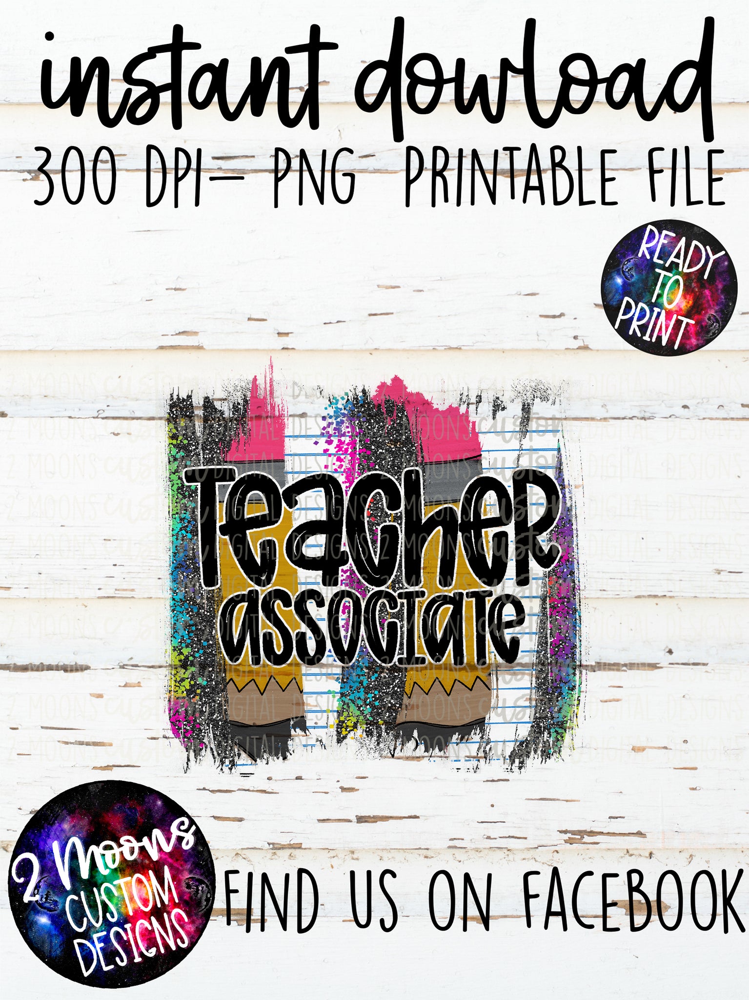 Teacher Associate- teacher design- Back to School Brushstroke