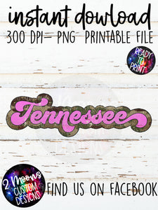 Tennessee- Camo + Pink Retro State