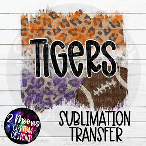 Tigers- Purple & Orange- Football Design- Sublimation Transfer