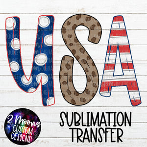 USA- Doodle- Sublimation Transfer