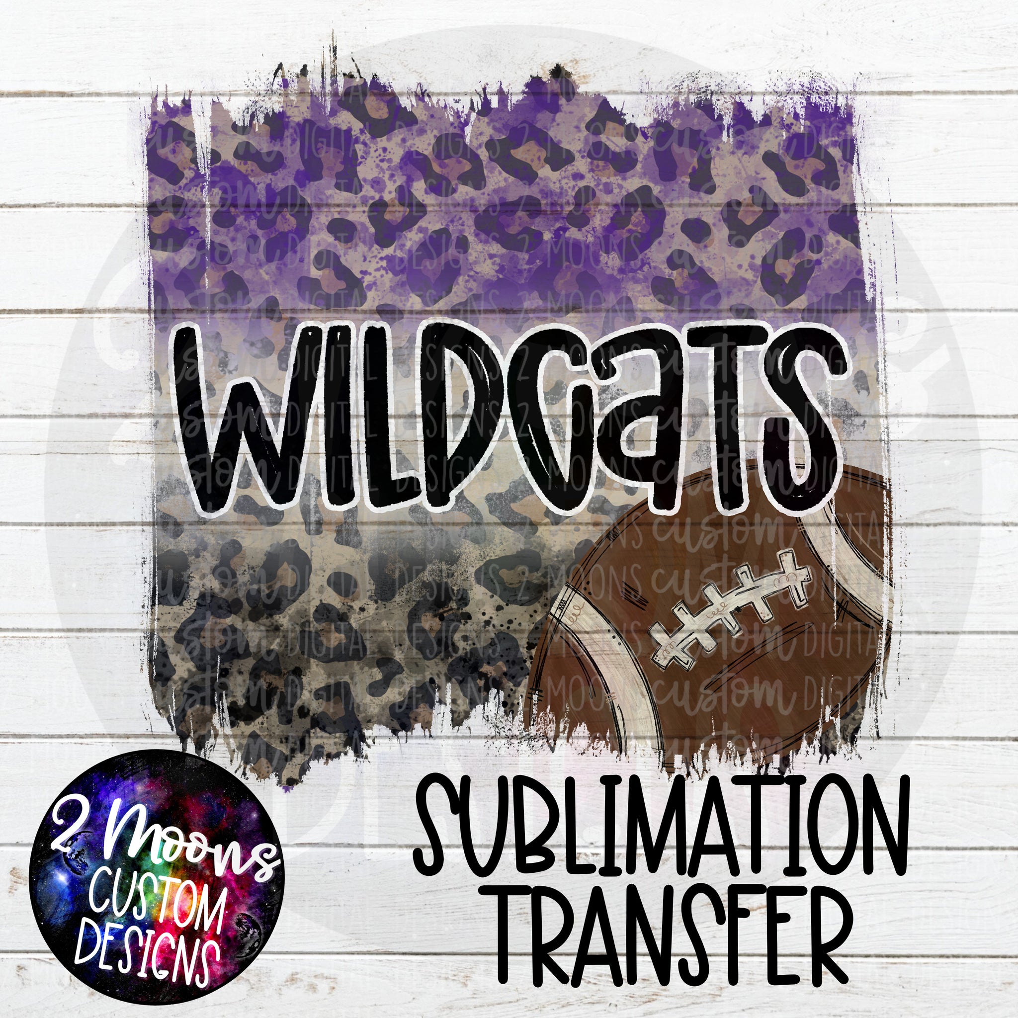 Wildcats- Purple & Gray- Football Design- Sublimation Transfer