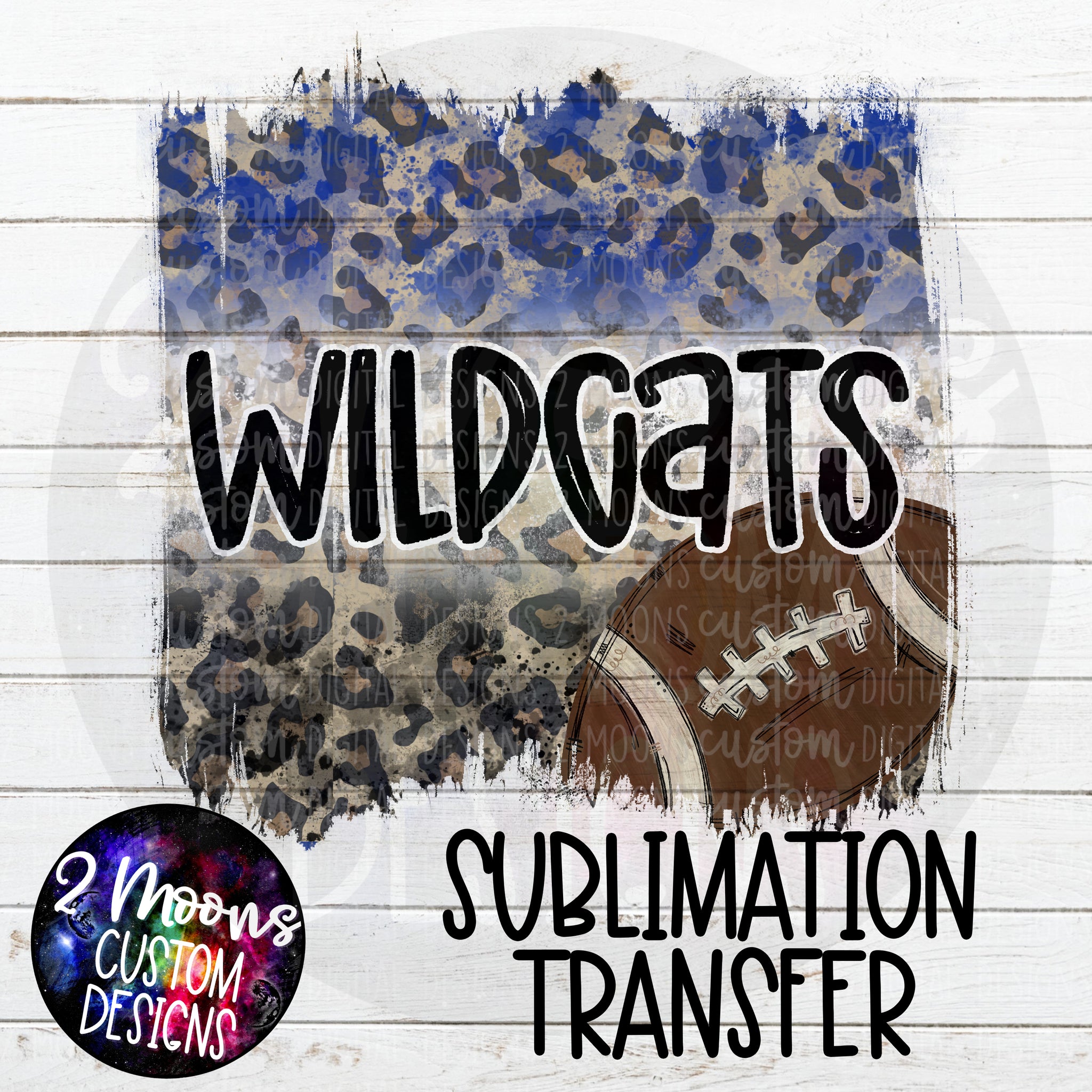 Wildcats- Blue & Black- Football Design- Sublimation Transfer