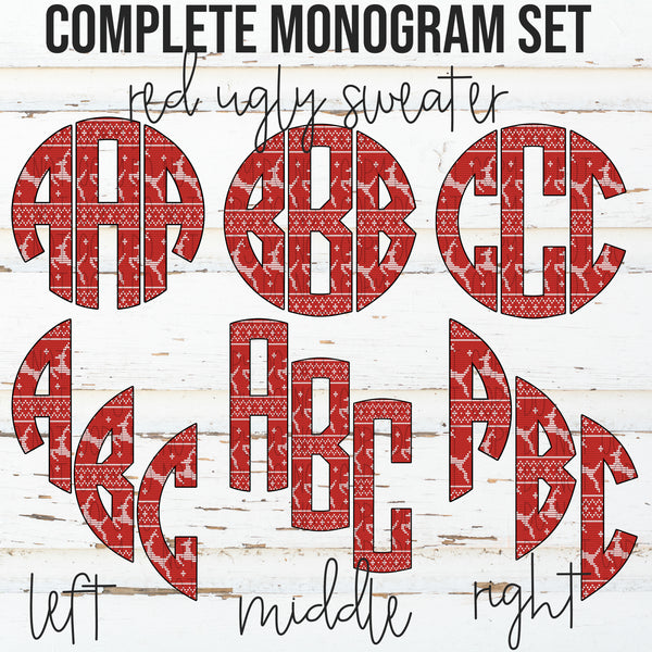 Red Ugly Sweater Monogram